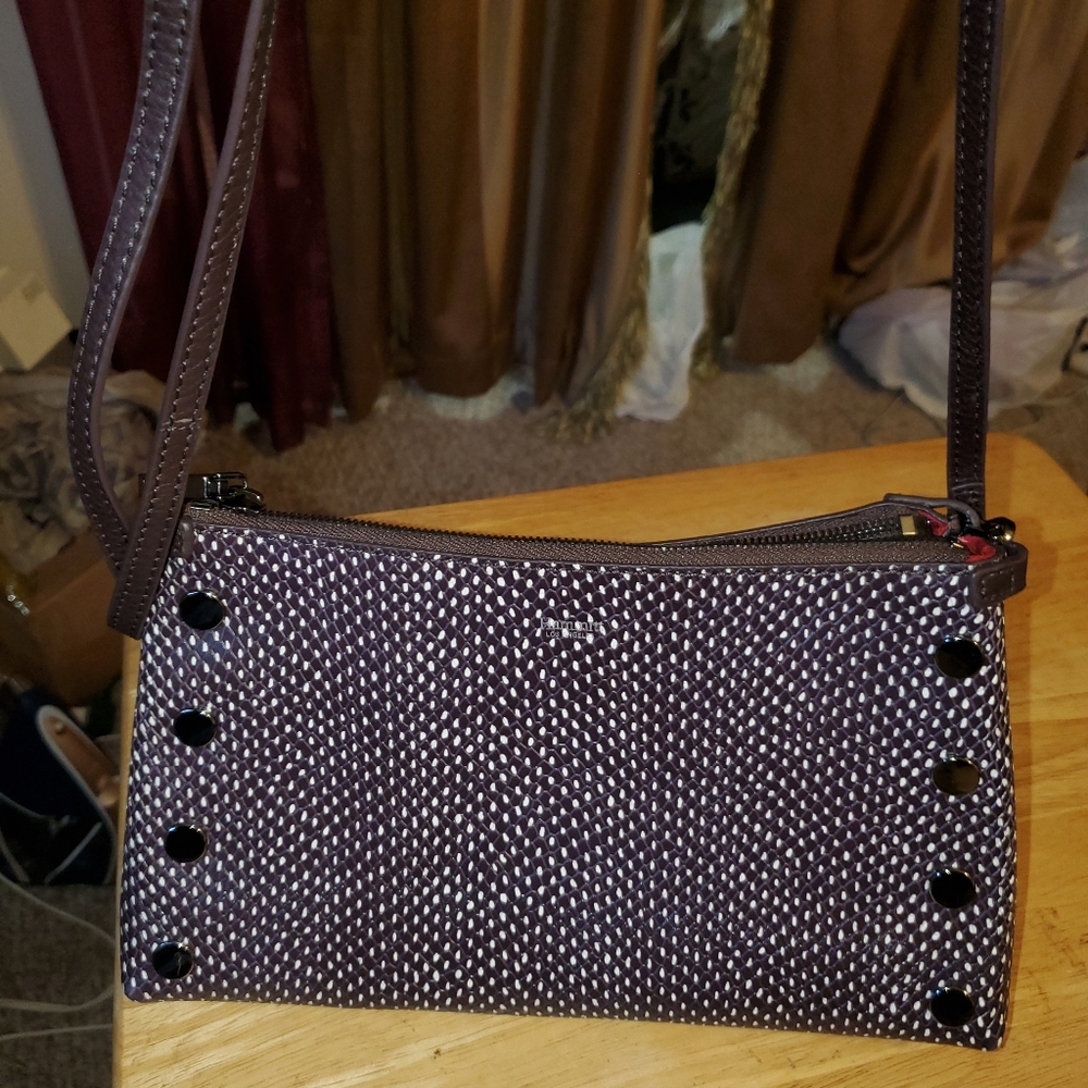 Hammitt Nathan Convertible Crossbody Clutch Espresso Reserve Gunmetal